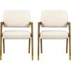 Christopher Knight Home Colin Upholstered Dining Chairs Set of 2, Modern Kitchen Side Chair, Rubberwood Dining Room Chair, Extra Seat for Living Room, Walnut+Beige(Walnut+beige)