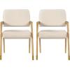 Christopher Knight Home Colin Upholstered Dining Chairs Set of 2, Modern Kitchen Side Chair, Rubberwood Dining Room Chair, Extra Seat for Living Room, Walnut+Beige(Natural+beige)