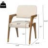 Christopher Knight Home Colin Upholstered Dining Chairs Set of 2, Modern Kitchen Side Chair, Rubberwood Dining Room Chair, Extra Seat for Living Room, Walnut+Beige(Walnut+beige)