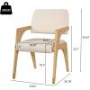 Christopher Knight Home Colin Upholstered Dining Chairs Set of 2, Modern Kitchen Side Chair, Rubberwood Dining Room Chair, Extra Seat for Living Room, Walnut+Beige(Natural+beige)