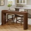 Christopher Knight Home Dory 64” Long Oval Kitchen Bar Table for Home Kitchen/Dining Room, Sturdy Wooden Counter Height Pub Table with Double Pedestal Base, Modern Console Table, Walnut(Walnut)