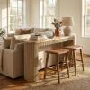 Christopher Knight Home Dory 64” Long Oval Kitchen Bar Table for Home Kitchen/Dining Room, Sturdy Wooden Counter Height Pub Table with Double Pedestal Base, Modern Console Table, Walnut(Light Ash)