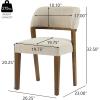 Christopher Knight Home Hanie Modern Upholstered Dining Chair Set of 2, Curved Backrest Kitchen Side Chair, Wooden Armless Dining Room Chair, Extra Seat for Living Room, Walnut+Beige(Walnut+beige)