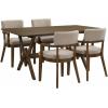 Christopher Knight Home Hiro Modern Dining Table Set for 4, Kitchen Table and Dining Chairs Set of 4, Solid Wood Dining Room Table Set for 4, Beige+Natural(Khaki+walnut)