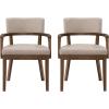 Christopher Knight Home Hiro Modern Dining Table Set for 4, Kitchen Table and Dining Chairs Set of 4, Solid Wood Dining Room Table Set for 4, Beige+Natural(Khaki+walnut)