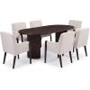Christopher Knight Home Inmax Modern Dining Table Set for 6, Oval Kitchen Table and Dining Chairs Set of 6, Rubberwood Dining Room Table Set for 6, Light Beige+Light Ash(Beige+espresso)