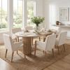 Christopher Knight Home Inmax Modern Dining Table Set for 6, Oval Kitchen Table and Dining Chairs Set of 6, Rubberwood Dining Room Table Set for 6, Light Beige+Light Ash(Light Beige+light Ash)