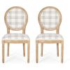 Christopher Knight Home Logy Extendable Dining Table Set for 4, Expandable Kitchen Table and Dining Chairs Set of 4, Rubberwood Dining Room Table Set for 4, Dark Gray+Natural(Grey Plaid+natural)