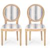 Christopher Knight Home Logy Extendable Dining Table Set for 4, Expandable Kitchen Table and Dining Chairs Set of 4, Rubberwood Dining Room Table Set for 4, Dark Gray+Natural(Blue Vertical+natural)