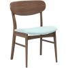 Christopher Knight Home Lucious Fabric / Walnut Finish Dining Chairs, 2-Pcs Set, Mint