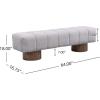Christopher Knight Home Manila 64″ Boucle Dining Bench, Upholstered Ottoman Bench, Rectangular Dining Seat, Spacious Seating, Long Footstool for Living Room Dining Room, No Assembly Needed, Green(Light Gray)