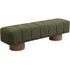 Christopher Knight Home Manila 64″ Boucle Dining Bench, Upholstered Ottoman Bench, Rectangular Dining Seat, Spacious Seating, Long Footstool for Living Room Dining Room, No Assembly Needed, Green(Green)