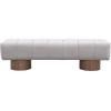 Christopher Knight Home Manila 64″ Boucle Dining Bench, Upholstered Ottoman Bench, Rectangular Dining Seat, Spacious Seating, Long Footstool for Living Room Dining Room, No Assembly Needed, Green(Light Gray)