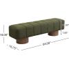 Christopher Knight Home Manila 64″ Boucle Dining Bench, Upholstered Ottoman Bench, Rectangular Dining Seat, Spacious Seating, Long Footstool for Living Room Dining Room, No Assembly Needed, Green(Green N)
