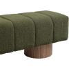 Christopher Knight Home Manila 64″ Boucle Dining Bench, Upholstered Ottoman Bench, Rectangular Dining Seat, Spacious Seating, Long Footstool for Living Room Dining Room, No Assembly Needed, Green(Green N)