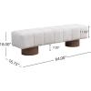 Christopher Knight Home Manila 64″ Boucle Dining Bench, Upholstered Ottoman Bench, Rectangular Dining Seat, Spacious Seating, Long Footstool for Living Room Dining Room, No Assembly Needed, Green(Beige)