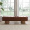 Christopher Knight Home Manila 64″ Boucle Dining Bench, Upholstered Ottoman Bench, Rectangular Dining Seat, Spacious Seating, Long Footstool for Living Room Dining Room, No Assembly Needed, Green(Brown)