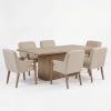 Christopher Knight Home Scout Modern Dining Table Set for 6, Rectangular Kitchen Table and Dining Chairs Set of 6, Rubberwood Dining Room Table Set for 6, Light Brown+Espresso(Light Beige+natural)