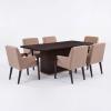 Christopher Knight Home Scout Modern Dining Table Set for 6, Rectangular Kitchen Table and Dining Chairs Set of 6, Rubberwood Dining Room Table Set for 6, Light Brown+Espresso(Light Brown+espresso)