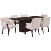 Christopher Knight Home Scout Modern Dining Table Set for 6, Rectangular Kitchen Table and Dining Chairs Set of 6, Rubberwood Dining Room Table Set for 6, Light Brown+Espresso(Beige+espresso)