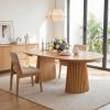 Christopher Knight Home Bami 47″-78″ Extendable Dining Room Table for 4-8 People, Oval Wooden Expandable Kitchen Table with Pedestal Base, Vintage Dinner Table for Dining Room/Kitchen, Brown(Natural)
