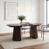 Christopher Knight Home Bami 47″-78″ Extendable Dining Room Table for 4-8 People, Oval Wooden Expandable Kitchen Table with Pedestal Base, Vintage Dinner Table for Dining Room/Kitchen, Brown(Brown)