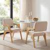 Christopher Knight Home Colin Upholstered Dining Chairs Set of 2, Modern Kitchen Side Chair, Rubberwood Dining Room Chair, Extra Seat for Living Room, Walnut+Beige(Natural+beige)