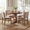 Christopher Knight Home Dash Rubber Wood Dining Chairs Set of 4, Modern Upholstered Dining Chairs, Armless Kitchen Chairs, Dining Room Living Room Accent Chair for Extra Seat, Light Natural+Beige(Walnut+beige)