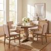 Christopher Knight Home Dash Rubber Wood Dining Chairs Set of 4, Modern Upholstered Dining Chairs, Armless Kitchen Chairs, Dining Room Living Room Accent Chair for Extra Seat, Light Natural+Beige(Light Natural+beige)