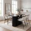 Christopher Knight Home Elle 5 Piece Bar Table And Chairs Set For 4, Modern Counter Height Table And Chairs Set For Kitchen/Dining Room, Boucle Upholstered Counter Stools with Metal Frame, Black+Beige(Black+beige)