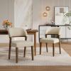 Christopher Knight Home Hanie Modern Upholstered Dining Chair Set of 2, Curved Backrest Kitchen Side Chair, Wooden Armless Dining Room Chair, Extra Seat for Living Room, Walnut+Beige(Walnut+beige)