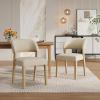 Christopher Knight Home Hanie Modern Upholstered Dining Chair Set of 2, Curved Backrest Kitchen Side Chair, Wooden Armless Dining Room Chair, Extra Seat for Living Room, Walnut+Beige(Natural+beige)