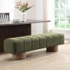 Christopher Knight Home Manila 64″ Boucle Dining Bench, Upholstered Ottoman Bench, Rectangular Dining Seat, Spacious Seating, Long Footstool for Living Room Dining Room, No Assembly Needed, Green(Green N)