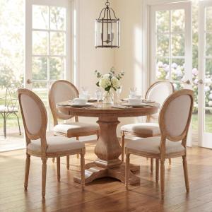 Christopher Knight Home Logy Extendable Dining Table Set for 4, Expandable Kitchen Table and Dining Chairs Set of 4, Rubberwood Dining Room Table Set for 4, Dark Gray+Natural(Beige+natural)