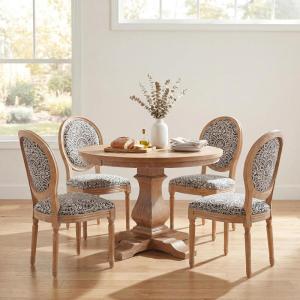 Christopher Knight Home Logy Extendable Dining Table Set for 4, Expandable Kitchen Table and Dining Chairs Set of 4, Rubberwood Dining Room Table Set for 4, Dark Gray+Natural(Black+natural)