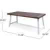 Christopher Knight Home Fletcher Outdoor Stacking Wicker Dining Set with Acacia Wood Table and Bench, 6-Pcs Set, Sandblast Dark Brown / White Rustic Metal / Multibrown