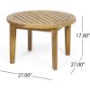 Christopher Knight Home Helena Outdoor Wooden Chat Set with Round Coffee Table, White and Teak Finish