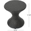 Christopher Knight Home Landry Outdoor Wicker Chat Set with Stacking Chairs and Hourglass Side Table, 3-Pcs Set, Multibrown