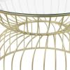 Christopher Knight Home Vevia 17″ Golden End Table, Metal Accent Table, Round Wooden Top, Nesting Designed Home Decor, Birdcage Small Coffee Tables for Living Room, Bedroom, No Assembly, Natural+Gold(Golden)