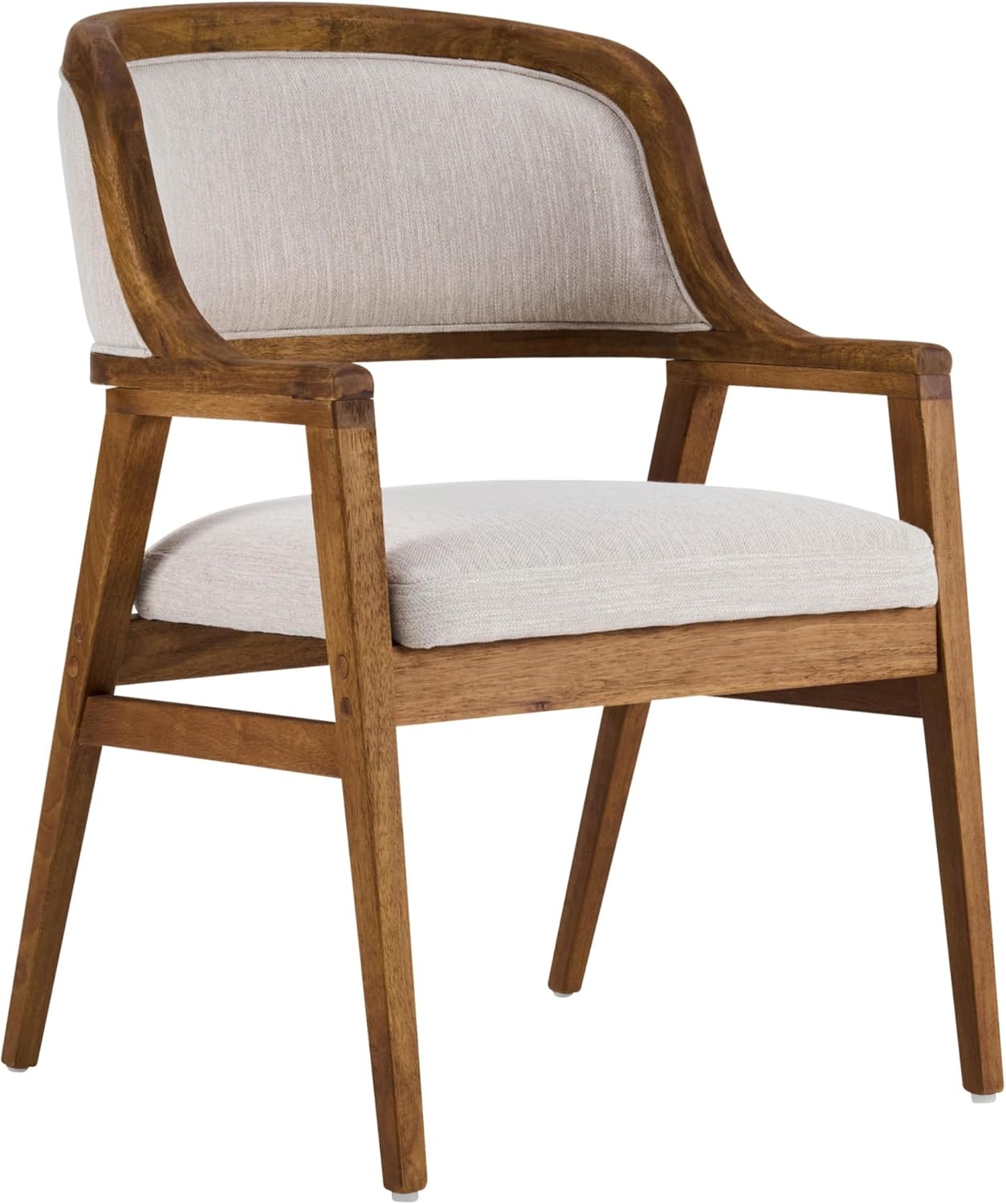 image:imageChristopher Knight Home Dolia Mid Century Modern Dining Chairs Set of 4 Dining Chair with Fabric Upholstery Wooden Kitchen Chairs with Curved Backrest Extra Seat for Dining Room Beige WalnutBeige Walnut