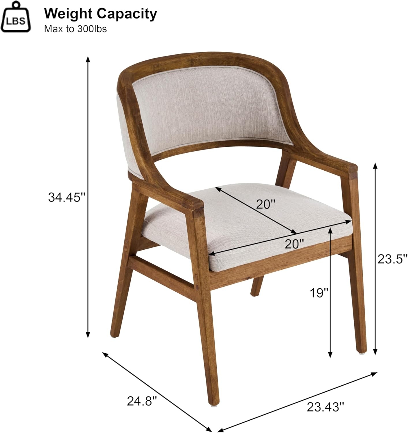 image:imageChristopher Knight Home Dolia Mid Century Modern Dining Chairs Set of 4 Dining Chair with Fabric Upholstery Wooden Kitchen Chairs with Curved Backrest Extra Seat for Dining Room Beige WalnutBeige Walnut
