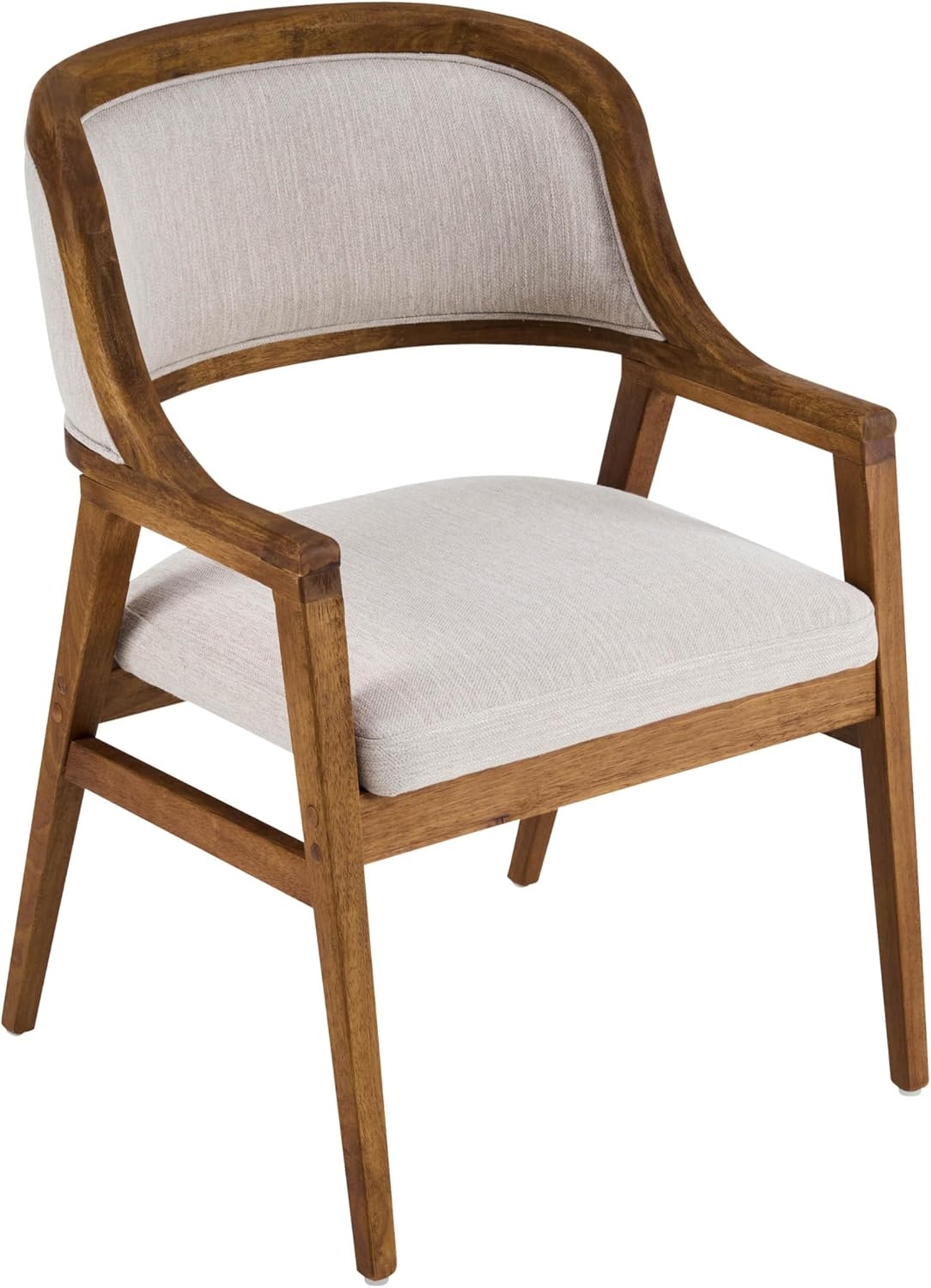 image:imageChristopher Knight Home Dolia Mid Century Modern Dining Chairs Set of 4 Dining Chair with Fabric Upholstery Wooden Kitchen Chairs with Curved Backrest Extra Seat for Dining Room Beige WalnutBeige Walnut