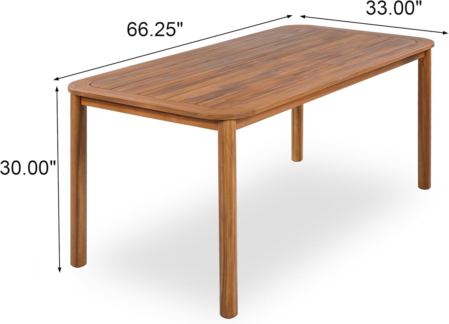 image:imageChristopher Knight Home Migas Patio Acacia Wood Dining Table Indoor and Outdoor Dining Room Table for 68 Persons Rectangular Dining Table for BackyardGarden Teak