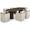 Christopher Knight Home Cabelo Modern Dining Table Set for 6, Oval Kitchen Table and Dining Chairs Set of 6, Rubberwood Dining Room Table Set for 6, Almond+Walnut(Almond+walnut)