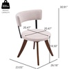 Christopher Knight Home Ceru Fabric Upholstered Dining Chairs Set of 4, Curved Backrest Kitchen Side Chair, Rubberwood Dining Room Armless Chair, Extra Seat for Living Room, Beige+Natural(Beige+walnut)