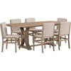 Christopher Knight Home Chady Wooden 7 Piece Dining Table Set with Chairs, Modern Extendable Dining Room Table Set with X-Frame, Upholstered Dining Chairs Set of 6 for Kitchen, Walnut+Beige(Light Natural+beige)