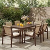 Christopher Knight Home Fenton Wooden Rectangular Outdoor Dining Table, 68.9 Inch Acacia Wood Patio Dining Table for 6, Slatted Wooden Dining Furniture for Kitchen Office Conference Room, Dark Brown(Dark Brown)