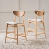 Christopher Knight Home Gavin Counter Height Dining Set, 3-Pcs Set, Natural Oak / Light Beige