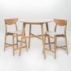 Christopher Knight Home Gavin Counter Height Dining Set, 3-Pcs Set, Natural Oak / Light Beige