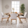 Christopher Knight Home Kwane Mid-Century Modern 5 Piece Dining Set, Light Beige and Natural Oak